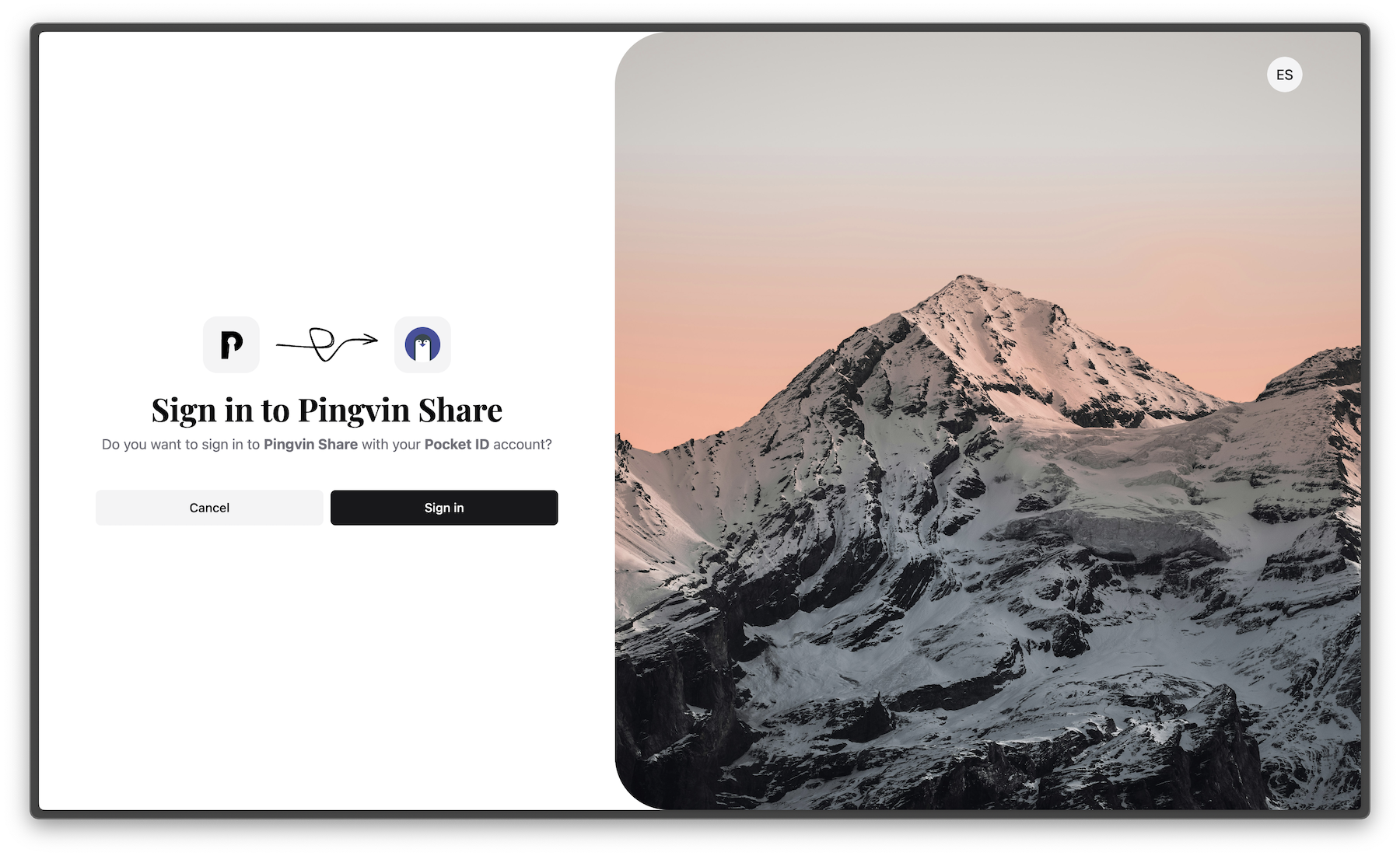 Pocket ID authorization screen showing passkey authentication interface