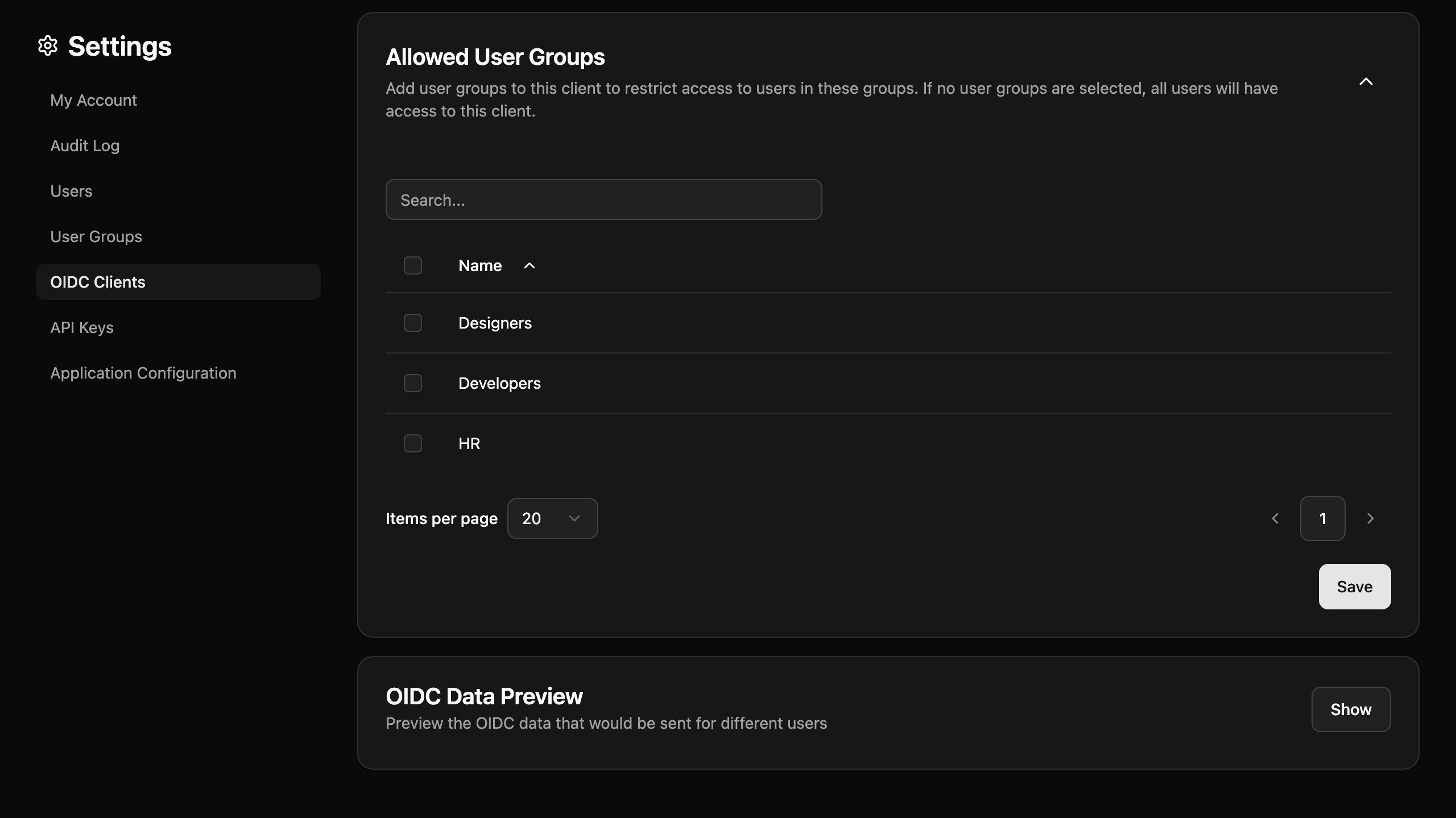 Restrict User Groups